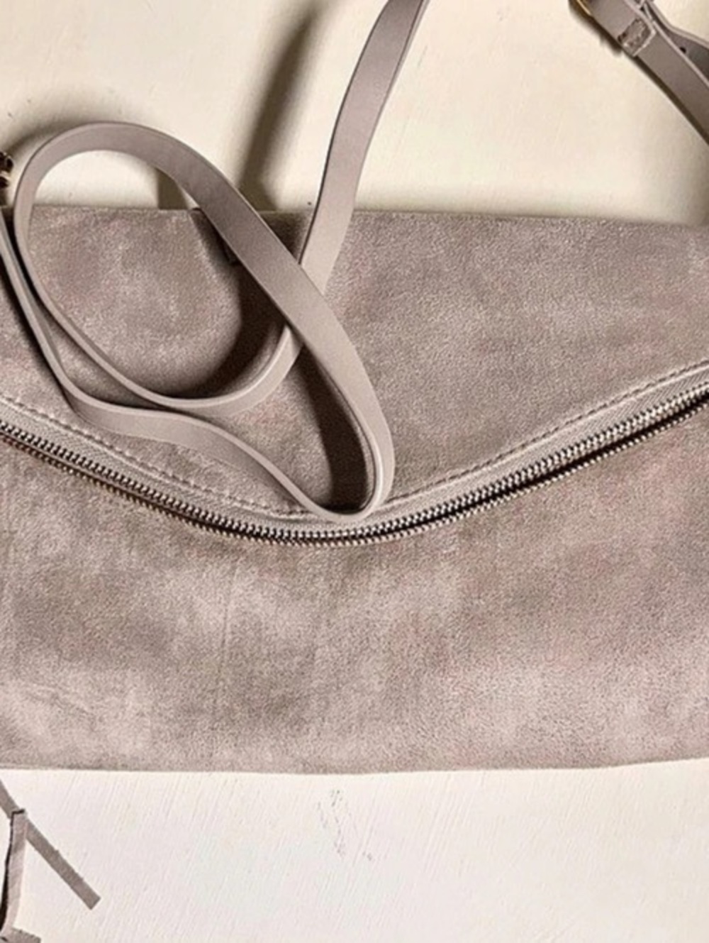 Fringe Crossbody Bag in Gray